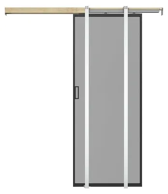 Produktbild von Schiebetür mit Galandage-System - Aluminium & rauchfarbenes Sicherheitsglas - 205 cm x 63 cm - LINCI II