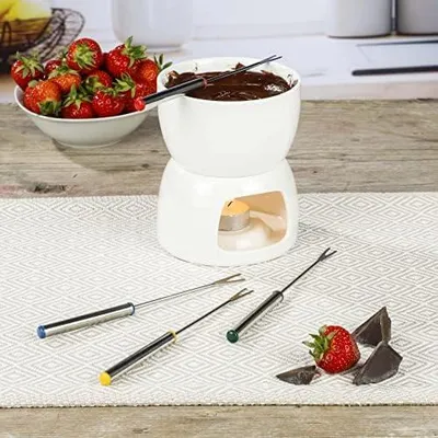 Produktbild von Schokoladenfondue-Set aus Porzellan, 6-teilig