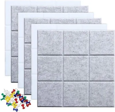 Productafbeelding van Famanu prikbord, zelfklevend, met 30 puntdraadjes - 30 x 30 cm, 6 stuks