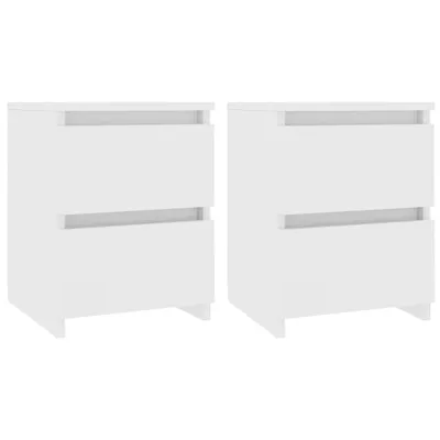 Obrázok produktu pre vidaXL Nočné stolíky 2 ks. Biele 30x30x40 cm Materiál na báze dreva - Nočné stolíky