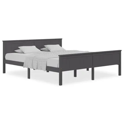 Produktbild von vidaXL Massivholzbett Grau Kiefer 200x200 cm