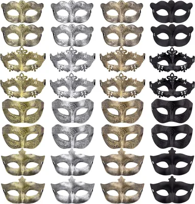 Zdjęcie produktu dla Maski maskaradowe 32 sztuki, fioletowy, na Halloween