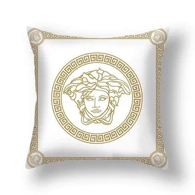 Produktbild von Medusa-Stil Zierkissenbezug, 45 x 45 cm, Gold, Dekorativ, Weich, für Sofa, Sessel, Schlafzimmer