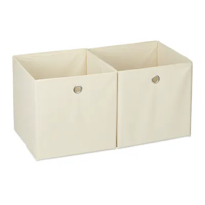 Produktbild von relaxdays 2 x Aufbewahrungsbox Stoff beige