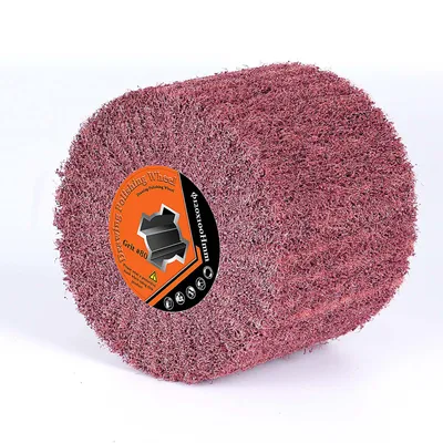 Produktbild von 80# Kunstfaserbürste für Satinierer, Aluoxid-beschichteten+PA-Fasern, 12x10cm Schleifbürste Holz Metall Stein Renovieren, Oxid Schmutz Lack entfernen