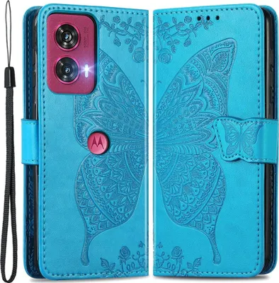 Produktbild von Motorola Edge 50 Fusion Hülle - Coverup Schmetterling Klapphülle - Blau