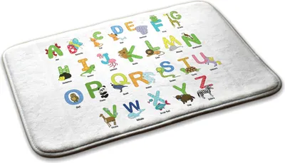 Produktbild von Teppich Kinderteppich Schlafzimmer Modern - 75 cm x 45 cm - Alphabet Mit Bildern