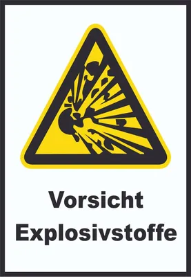 Produktbild von Vorsicht Explosivstoffe Schild A6 Rückseite selbstklebend