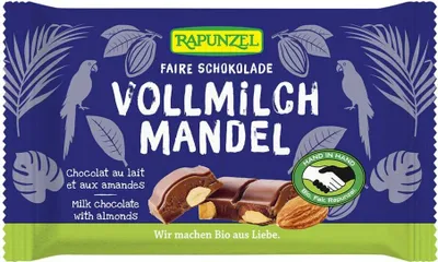 Produktbild von Vollmilch-Schokolade - ganze Mandeln 100g 6er Pack