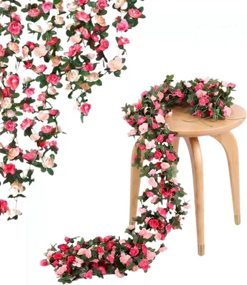Productafbeelding van 5 stuks 2,5 m bloemenslinger, kunstbloemen, rozenslinger