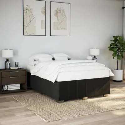 Produktbild von Bettgestell ohne Matratze Schwarz 140x190 cm Stoff, Klassische Betten 2024 Neu DesignMöbel