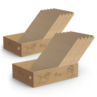 Produktbild von Katzenkratzbrett aus Karton, 42x25x13 cm, 5 Stück, für große Katzen