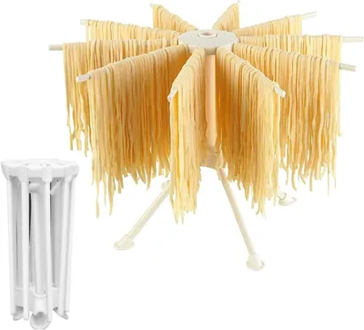 Imagen del producto de Soporte plegable para pasta, con base antideslizante, color blanco, para la cocina