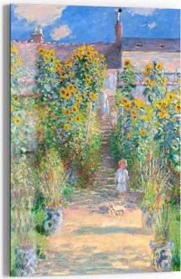 Produktbild von DEQOART Glasbild Echtglas 60x90 cm 'Sonnenblumenweg' Wandbild Bild modern Deko