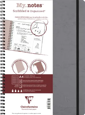 Produktbild von Clairefontaine 5x My.Notes Age Bag Spiralheft A4, 60 Blatt liniert Grau 783465C