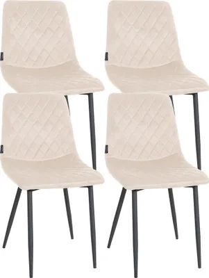 Produktbild von 4er Set Stühle HLO-CP55 Samt  creme