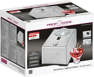 Obrázok produktu pre ProfiCook PC-ICM 1091 N, Kompresorový výrobník zmrzliny, 1,5 L, 1 misky/misiek, Nerezová oceľ, 25 min, LCD