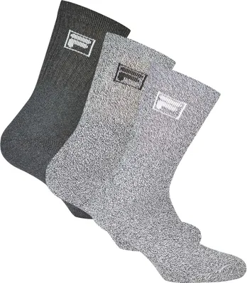 Produktbild von FILA Tennis Socken Herren Damen F9000 Crew 3 Paar - Farbe: Grau Mouline - Größe: 35-38