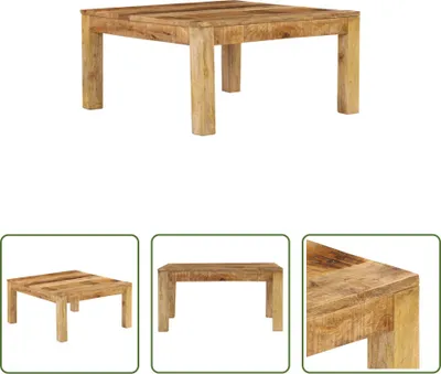 Immagine prodotto di The Living Store tavolino in legno massiccio di mango 80×80×40 cm