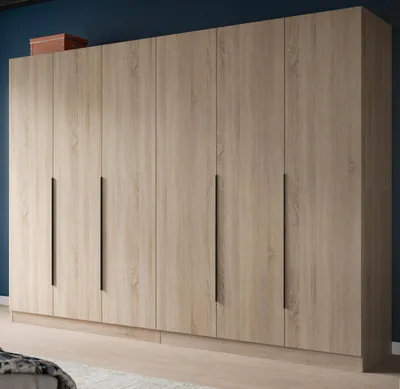 Produktbild von Kleiderschrank "Swan" in Sonoma Eiche Drehtürenschrank 6-türig 240 x 181 cm