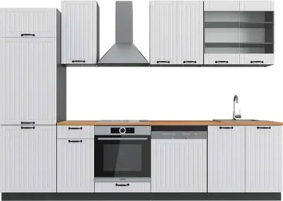 Zdjęcie produktu dla Aneks kuchenny Vicco Fame-Line Biały dworek/antracyt 300 cm , BP Dąb, Model 42424