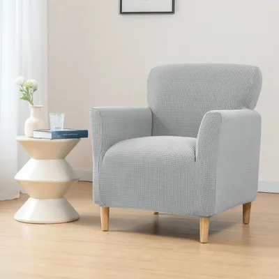 Produktbild von （Hellgrau）Elastischer Sofabezug  High Stretchhusse  Sofa Schonbezug 1-Sitzer Sofa-Überwürfe，Plüsch Stricken Sofahusse