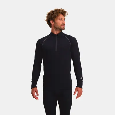 Produktbild von NOMAD® Zip-Neck Thermo Langarmshirt Heren | Schwarz | XXL | 50% Baumwolle, 50% Polyester | Hoher Tragekomfort | Feuchtigkeitstransport | Nahtlose Verarbeitung