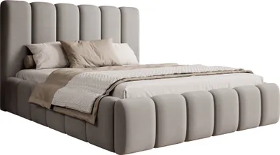 Produktbild von FEDVE Polsterbett Doppelbett Ardal Bett Bettkasten 140x200 cm Beige (Magic Velvet 2240) Mit Matratze