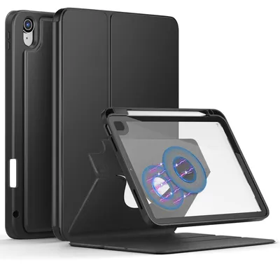 Imagen del producto de Funda para iPad de 10ª generación: funda transparente desmontable con soporte para lápiz, color