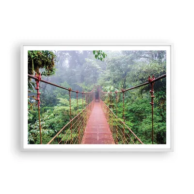 Produktbild von Gerahmtes Poster - Weißer Rahmen - Brücke ausgesetzt Costa Rica - 100x70 cm - Wand Bild - Wanddeko - Wandbilder - Kunstposter - Wandposter - Bilderrahmen - Bilder - Kunstdruck - P2WAA100x70-4923