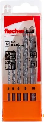 Immagine prodotto di Set di punte per muratura Fischer D-S 4-10mm 5pz - 543025