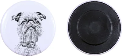Produktbild von Brüsseler Griffon, Griffon Bruxellois Magnet mit einem Hundepfotenabdruck, außergewöhnlich leicht, starker Magnet, handgefertigtes Produkt der Marke Art-Dog