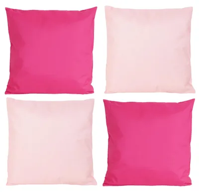 Produktbild von JACK 4x Outdoor Lounge Kissen 45x45cm viele Farben Dekokissen inkl. Füllung Wasserfest Sitzkissen Garten Stuhl, Farbe:2x Pink - 2x Rosa