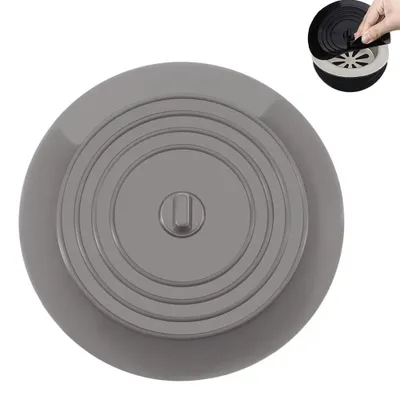 Immagine prodotto di Tappi per lavandini - Tappi universali per scarichi - Tappi per vasche da bagno - Tappi per scarichi di lavandini, lavabi, vasche da bagno e docce - Grigio