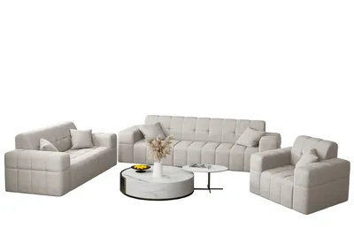 Produktbild von Kaiser Möbel Sofagarnitur 3+2+1 Couchgarnitur serie NIMES stilvol viele farben Stoff VERITA Beige