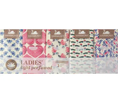 Obrázok produktu pre Papierové vreckovky 3-vrstvové HARMONY LADIES LIGHT PERFUMED – 10x10ks 30375