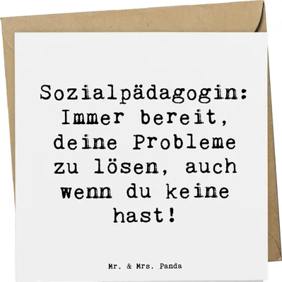 Produktbild von Mr. & Mrs. Panda Grußkarte Spruch Sozialpädagogin Helferherz - Weiß - Geschenk, doppelkarte, Beruf, Motto, Beratung, Glaube an Menschen, kreative Geschenke, Berufspassion