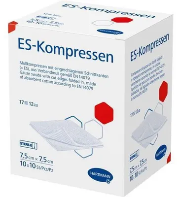 Image de Compresses ES stériles 7,5x7,5cm grand paquet 12x, 10X10 pcs COM