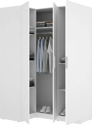 Immagine prodotto di Reeves - Guardaroba 3 Ante, 95x142 cm Bianco, Appendiabiti