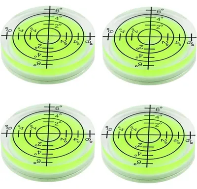 Produktbild von Runde Wasserwaage Messgerät 4 Stück Dosenlibelle 32 mm Durchmesser Mini Gelb