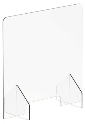 Obrázok produktu pre Ochranná clona – priehľadná polykarbonátová deliaca stena na pult, 85 x 65 cm, Levira