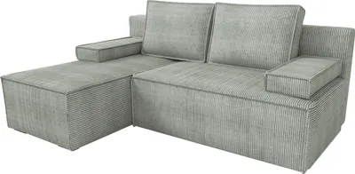 Produktbild von BroMARKT Ecksofa mit Schlaffunktion Caspar Grau Cord Links