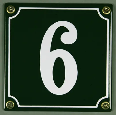 Produktbild von Hausnummernschild 6 grün 12x12 cm Schild Emaille Hausnummer Haus Nummer Zahl Ziffer