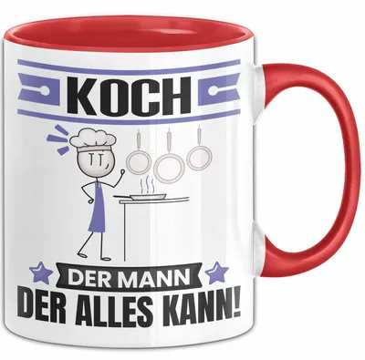 Produktbild von Koch Tasse Geschenk für Koch Der Mann Der Alles Kann Geschenkidee zum Geburtstag (Rot)