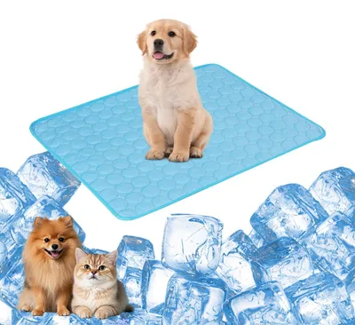 Immagine prodotto di Tappetino refrigerante per cani e gatti, 50x40 cm, colore blu