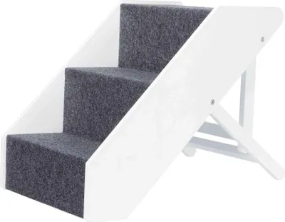 Image de Escalier réglable pour animaux domestiques 3 marches 40 × 67 cm Blanc