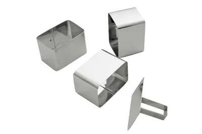 Produktbild von Schaumspeisering Dessertform Mousse-Ring Schaumgebäckring Rechteck/Abgerundet 4er Set 70x45mm