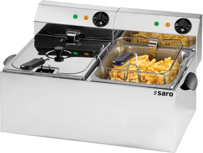 Produktbild von Saro PROFRI 66, Fritteuse, 12 l, 180 °C, Doppel, Edelstahl, Drehregler