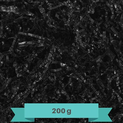 Produktbild von Creative Deco 200g Schwarz Füllmaterial aus Papier | Papier-Schnitzel | Deko-Stroh für Zuhause | Verpackungs-Material für Weihnachts-Geschenke und Geschenk-körbe | KOMMT IN BLAUER TASCHE