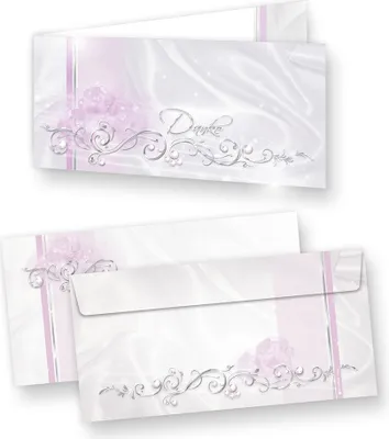 Produktbild von Danksagungskarten DE LUXE (20 Sets) sehr elegante Dankeskarten nach Feier, Geburtstag oder Hochzeit, inkl. Dreieckstaschen für Ihr Hochzeitsbild